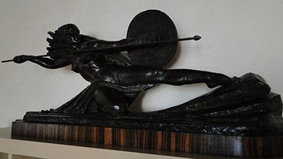 Brocante à Saint-Etienne Charpille et Grange : sculpture en bronze